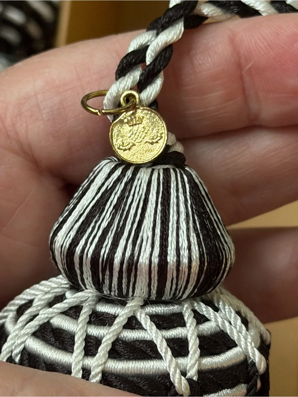 MacKenzie Childs Decorative Courtly Tassel in Black & White - Set